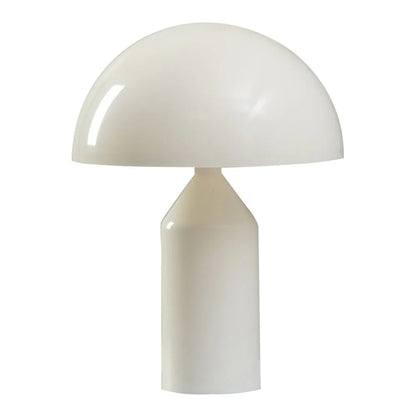 Aesthetic LED mushroom night light lamp glowing warm white on bedroom nightstand
