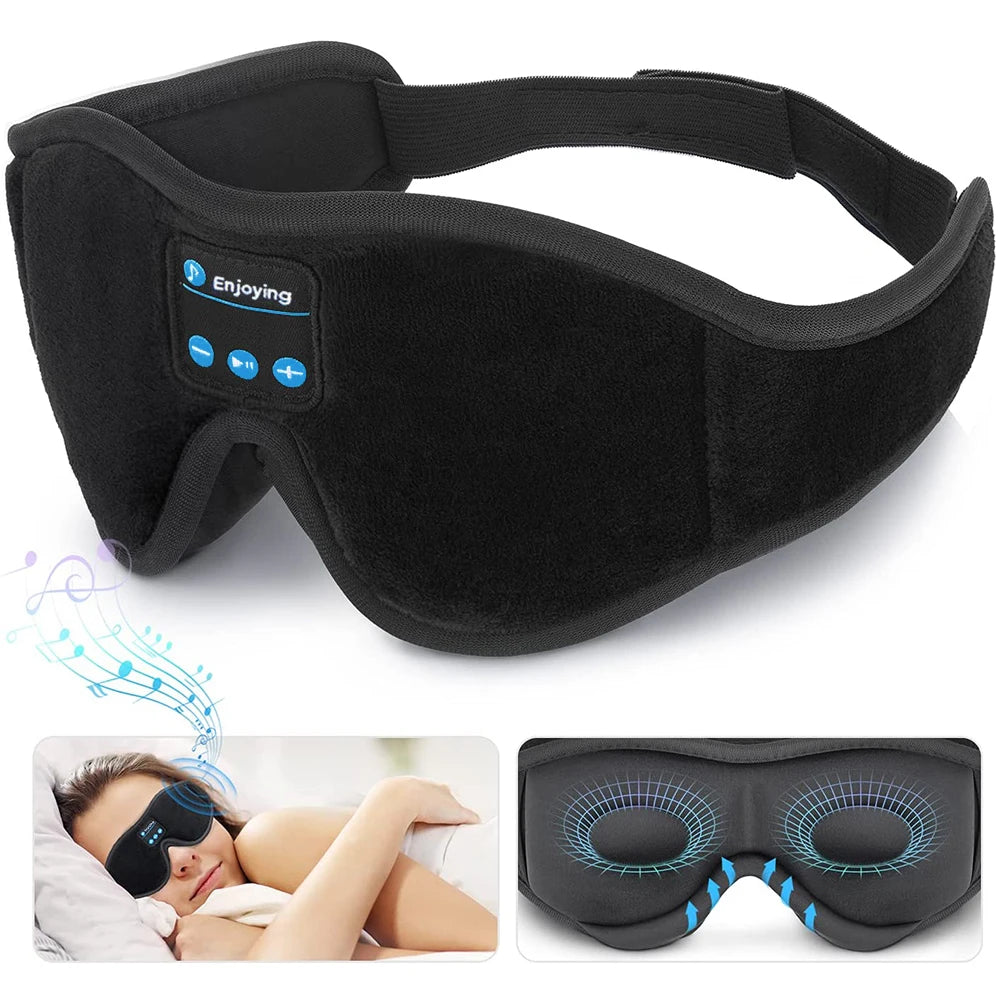 Bluetooth wireless sleep eye mask with ultra-thin built-in headphones for deep sleep