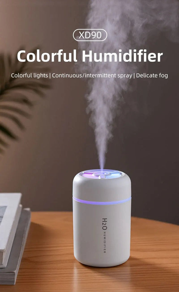 USB Mini Ultrasonic Humidifier with LED Night Light for Car and Home - Buy Online at QuietAura